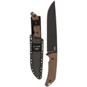 KABAR Camp Turok, Jarosz, Fixed Blade Knife, 8 in Blade Length, 13 in Overall Length, 1095 Cro-Van Steel, Matte Finish, Black, Brown Ultramid Handle, Hard Plastic Sheath 7511 - Ka-Bar