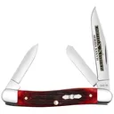 Case 12210 Limited Edition XXXVII Stockman Medium Folding Clip Point/Pen/Spey Plain Mirror Polished w/Engraving Tru-Sharp SS Blade/ Old Red Barnboard Jig/SS Stag Bone/Nickle Handle - Case