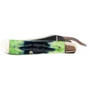 Case 75838 RussLock 2.70 in Folding Clip Point Plain Mirror Polished Tru-Sharp SS Bladet Hunter Green Deep Canyon Jig Bone Handle - Case