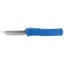 CobraTec Knives Mini Mamba 2.25 in OTF Tanto Plain D2 Steel Blade/Blue Aluminum Handle Includes Pocket Clip - CobraTec Knives