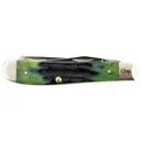 Case 75834 Trapper Mini 2.70 in/2.75 in Folding Clip Point/Spey Plain Mirror Polished Tru-Sharp SS Blade/Hunter Green Deep Canyon Jig Bone Handle - Case