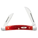 Case 10620 Father's Day Pocket Worn Old Red Bone Small Mirror Polished Blade/Bone Handle Features inDAD in Engraved on Knife Includes Gift Tin - Case Knives