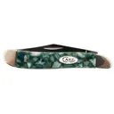 Case 71384 SparXX Peanut Folding Clip Point/Pen Plain Mirror Polished Tru-Sharp SS Blade/Green Kirinite Handle - Case