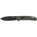 CRKT K542GKP Bona Fide 3.52 in Folding Modified Drop Point Plain Black PVD 4116 Stainless Steel Blade/OD Green Aluminum Handle Includes Pocket Clip, Knife - Columbia River