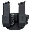 Comp-Tac C62404000LBKN Twin Mag Pouch Double Black Kydex Paddle Compatible w/ Double Stack/Most Glock Right Hand - Comptac