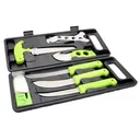 HME HMEKN9DLXD Deluxe Hunt Dressing Kit 11.20 in/10.40 in/6.80 in/9.50 in/9.40 in Stainless Steel Gut Hook/Drop Point/Saw/Curved Rubber - Hme
