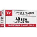 Winchester USA40SWVP USA Value Pack 40S&W 165gr Full Metal Jacket 100 Per Box/5 Case Centerfire, Handgun Ammunition - Winchester