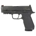 Wilson Combat Wilson Combat P320 Carry, Semi-auto, Striker Fired, Carry, Polymer Frame Pistol, 9MM, 3.9 in Barrel, DLC Finish, Black, Curved Trigger, Fiber Optic Front Sight, 17 Rounds, 2 Mags SIG-WCP320C-9BATC - Wilson Combat