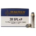 Magtech 38D Range/Training 38Special+P 125gr Semi Jacketed Soft Point Flat 50 Per Box/20 Case Centerfire, Handgun Ammunition - Magtech