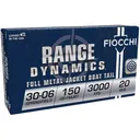 Fiocchi 3006A Range Dynamics 30-06Springfield 150gr Full Metal Jacket Boat Tail 20 Per Box/10 Case Centerfire, Rifle Ammunition - Fiocchi