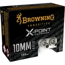 Browning Ammo B191700102 X-Point 10mm 180gr Jacketed Hollow Point 20 Per Box/10 Case, Centerfire Handgun Ammo - Browning