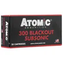 Atomic 00478 Subsonic 300 Blackout 260 gr Round Nose Soft Point Boat Tail 20 Per Box/ 10 Case Centerfire, Rifle Ammunition - Atomic