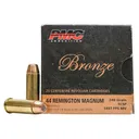 PMC 44D Bronze 44RemMag 240gr Truncated Cone Soft Point 25 Per Box/20 Case Centerfire, Handgun Ammunition - Pmc