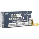 Fiocchi 9APD Range Dynamics 9mmLuger 147gr Full Metal Jacket 50 Per Box/20 Case Centerfire, Handgun Ammunition - Fiocchi