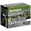 Remington Ammunition 28948 Ultimate Defense Full Size Handgun 9mm Luger 124 gr Brass Jacket Hollow Point 20 Per Box/ 25 Case - Remington