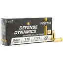 Fiocchi 9APHP Defense Dynamics 9mmLuger 115gr Jacketed Hollow Point 50 Per Box/20 Case Centerfire, Handgun Ammunition - Fiocchi