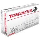 Winchester USA45A USA 45ACP 185gr Full Metal Jacket Flat Nose 50 Per Box/10 Case Centerfire, Handgun Ammunition - Winchester