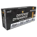 Fiocchi 9APDHP Defense Dynamics 9mmLuger 147gr Jacketed Hollow Point 50 Per Box/20 Case Centerfire, Handgun Ammunition - Fiocchi