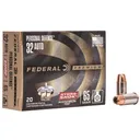 Federal P32HS1 Premium Personal Defense 32ACP 65gr Hydra-Shok Jacketed Hollow Point 20 Per Box/25 Case Centerfire, Handgun Ammunition - Federal