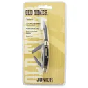 Old Timer 108OTCP Junior 2 in Folding Clip/Sheepsfoot/Pen Plain Satin 7Cr15MoV SS Blade 2.80 in Sawcut Bone Handle - Old Timer