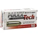 MaxxTech PTGB9MMB Brass Pistol 9mmLuger 115gr Full Metal Jacket 50 Per Box/10 Case, Centerfire Handgun Ammo - Tulammo