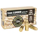 PATRIOT SPORTS LLC P9MM124F 9mmLuger 124gr Full Metal Jacket 50 Per Box/20 Case, Centerfire Handgun Ammo - Patriot