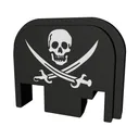 Bastion Slide Back Plate, Pirate Swords, Black and White, Fits All Glock Except 42 & 43 BASGL-SLD-BW-PIRATE - Bastion