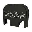 Bastion Slide Back Plate, We The People, Black and White, Fits All Glock Except 42 & 43 BASGL-SLD-BW-PEPLTX - Bastion
