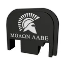 Bastion Slide Back Plate, Molon Labe, Black and White, Fits All Glock Except 42 & 43 BASGL-SLD-BW-SMOLON - Bastion