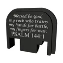 Bastion Slide Back Plate, Psalm 144:1, Black and White, Fits All Glock Except 42 & 43 BASGL-SLD-BW-PSM144 - Bastion