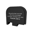 Bastion Slide Back Plate BASGL-043-BW-PSM144, Psalm 144:1, Black and White, Fits Glock 43 BASGL-043-BW-PSM144 - Bastion