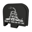 Bastion Slide Back Plate, Don't Tread On Me, Black and White, Fits Glock 43 GL-043-BW-75DTOM - Bastion