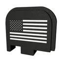 Bastion Slide Back Plate, American Flag, Black and White, Fits Glock 43 BASGL-043-BW-USAFLG - Bastion