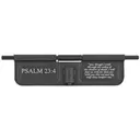 Bastion Psalm 23:4 BASEPDC-BW-PSM234, AR-15 Ejection Port Dust Cover, Black/White Finish - Bastion