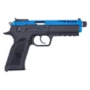 Tanfoglio TFFORCE22TB Force Tactical 22 LR 10+1 4.40 Stainless Threaded Barrel, Blue Optic Cut/Ported/Serrated Slide, Black Poly Frame w/Beavertail & Pic Rail, Black Textured Grip, Rimfire Pistol - Tanfoglio