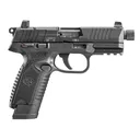 FN 66101683 502 Tactical 22 LR 10+1/15+1 4.60 Steel Threaded Barrel, Black Optic Ready/Serrated Slide & Poly Frame w/Pic Rail, Black Textured Poly Grip, Ambi, 5 Mags, Rimfire Pistol - Fn Herstal