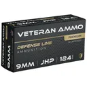 Hyperion Munitions HMBX911 Veteran Ammo 9mm 124 gr Jacketed Hollow Point 50 Per Box/20 Case, Centerfire Handgun Ammo - Hyperion