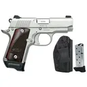 Kimber Mfg, Inc 3300255 Micro 9 RTC-K Bundle 9mm Luger 7+1 3.15 Match Grade BBL, Satin Silver Stainless Serr Slide, Satin Silver Alum Frame w/Beavertail, Rosewood Grip, 2 Tac-Mags & UM Tactical Holster,Pistol - Kimber