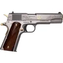 Cnc Firearms CNCCOLTRAMP Colt 1911 Rampant 45 ACP 7+1 5 Stainless BBL, Stainless w/Gold Plating Engraved w/Colt Pony Serr Slide, Stainless w/Gold Accents Frame, Ironwood Grip,Pistol - CNC Firearms
