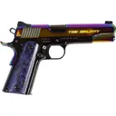 Cnc Firearms CNCGALAXY1911 Kimber 1911 Galaxy 45 ACP 7+1 5 Polished Rainbow PVD Engraved The Galaxy/Serr Slide, Purple Maple Burl Grip,Pistol - Cnc