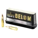 Belom 7.62X39mm, 123 Grain, Full Metal Jacket, Brass Cased, 20 Round Box BEL8606110608093 - Belom