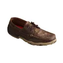 TWISTED X Womens Driving Brown/Emboss Flower Moccasins (WDM0070) - Twisted X