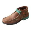 TWISTED X Womens Driving Brown/Turquoise Moccasins (WDM0093) - Twisted X