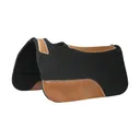 MUSTANG Contoured Wool 24x24x1/2in With Top Grain Wear Leathers Black Pony Pad (4740-D) - Mustang