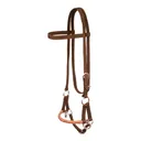 MUSTANG Side Pull With Rawhide Noseband Brown Bridle (8166) - Mustang