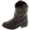 SMOKY MOUNTAIN BOOTS Kids Monterey Brown Crazy Horse/Black Western Boots (1575T) - Smoky Mountain Boots