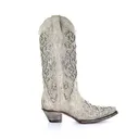 CORRAL Womens Glitter Inlay and Crystals White Boots (A3322-LD) - Corral