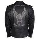 VANCE LEATHERS USA Men's Eagle Embossed Classic Biker Jacket - Vance Leathers Usa