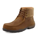 TWISTED X Mens Driving Moc 6in Alloy Toe Distressed Saddle Work Shoe (MDMAL01) - Twisted X
