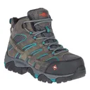 MERRELL Women's Moab Vertex Mid Waterproof Comp Toe Pewter Work Boot (J42076) - Merrell